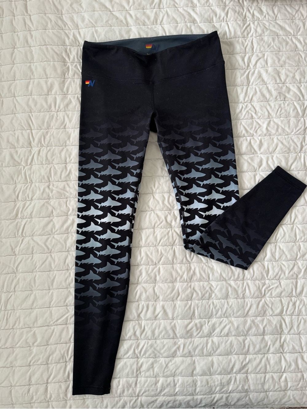Aviator Nation Black Gradient Shark Leggings